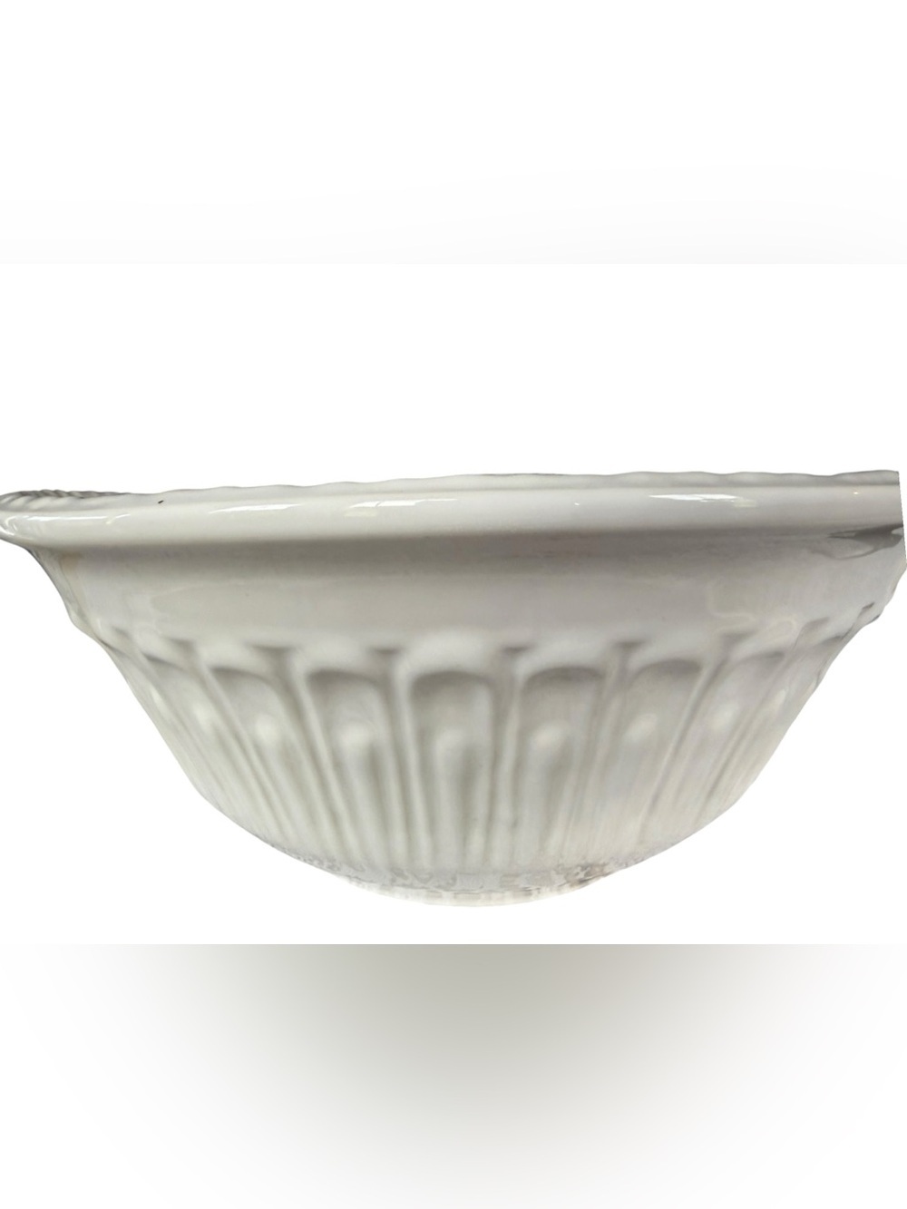 Vila Forte Portugal White Ribbed Serving Bowl